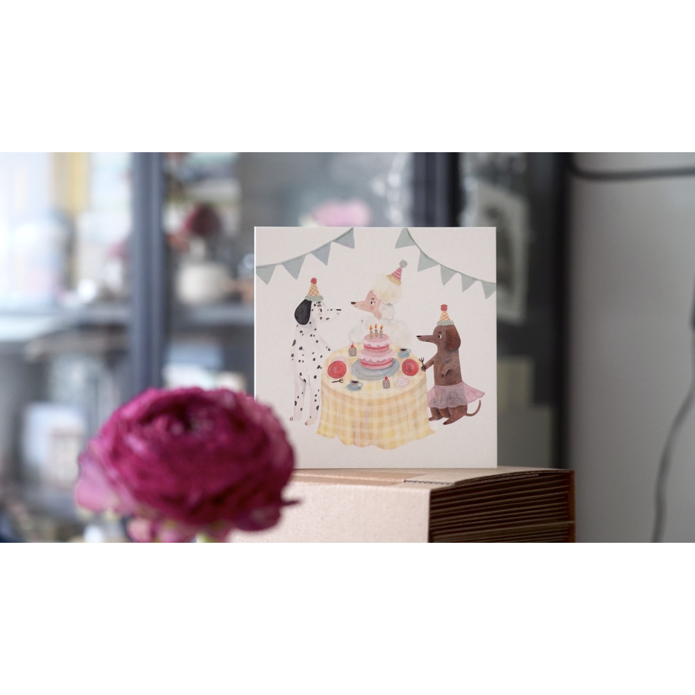 Greeting card - Hi Little - Doggy Birthday 14,5 x 14,5 cm
