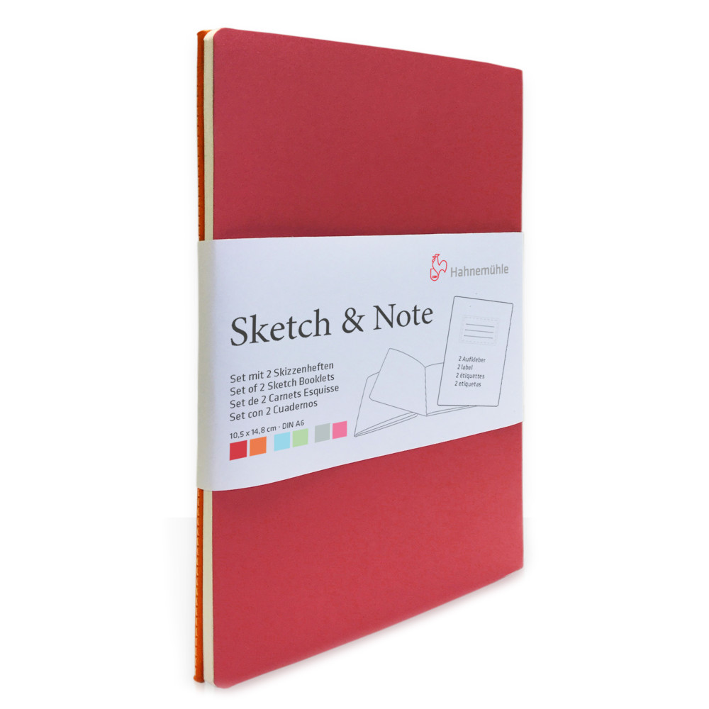 Set of sketch booklets A6 - Hahnemühle - Red Bundle 125 g/m2 2 pcs