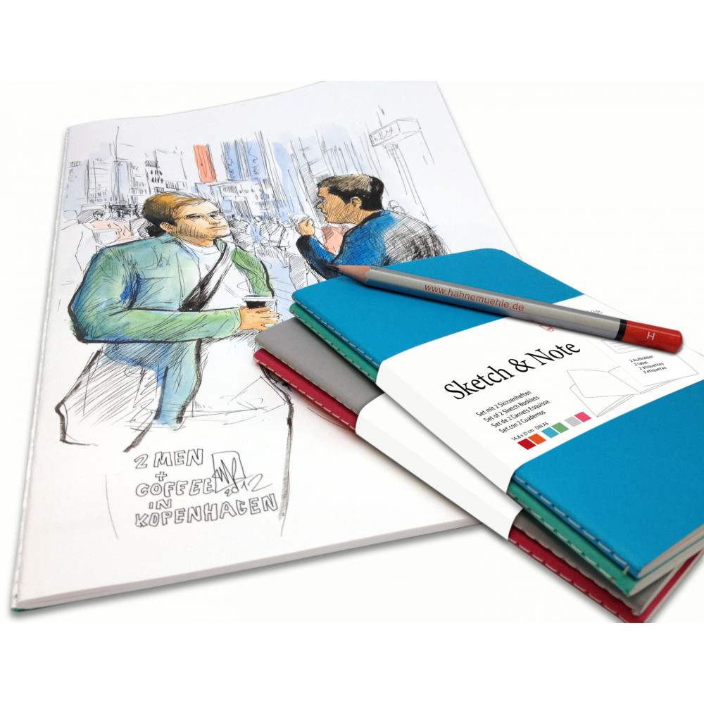 Zestaw notesów A6 - Hahnemühle - Blue Bundle 125 g/m2 2 szt.