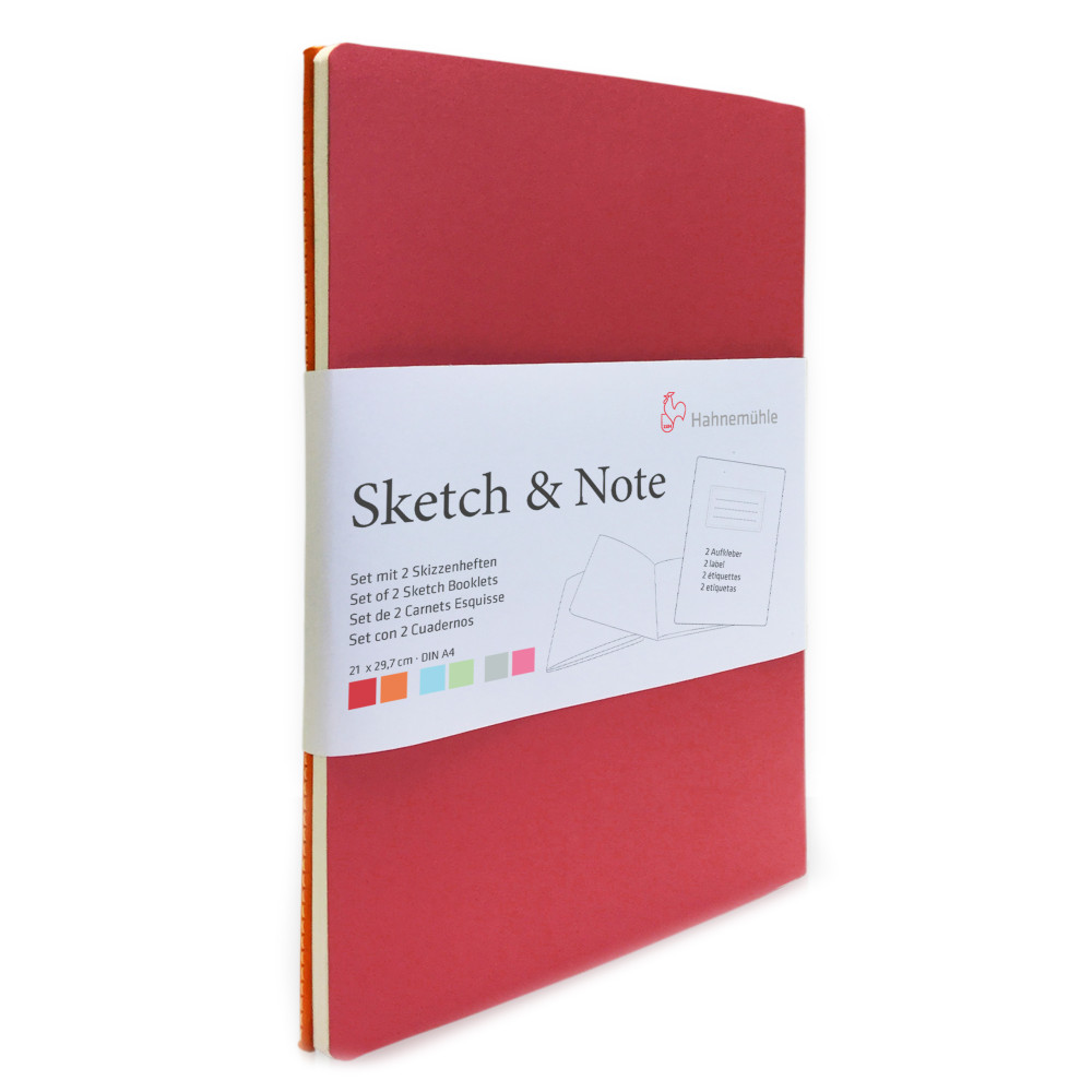 Set of sketch booklets A4 - Hahnemühle - Red Bundle 125 g/m2 2 pcs