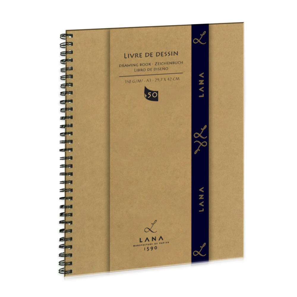 Spiral bound Livre De Dessin drawing book A3 - Lana - 150 g/m2