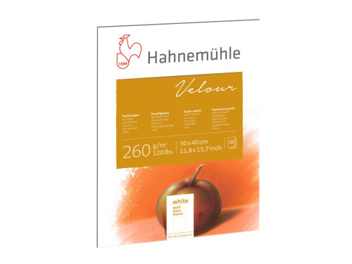 Blok do pasteli Velour Pad 30 x 40 cm - Hahnemühle - White 260 g/m2 10 ark.