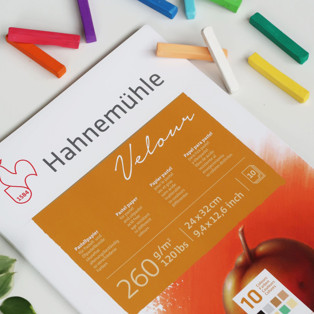 Blok do pasteli Velour Pad 24 x 32 cm - Hahnemühle - White 260 g/m2 10 ark.