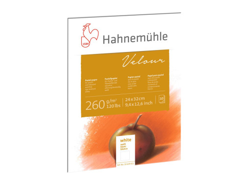 Blok do pasteli Velour Pad 24 x 32 cm - Hahnemühle - White 260 g/m2 10 ark.