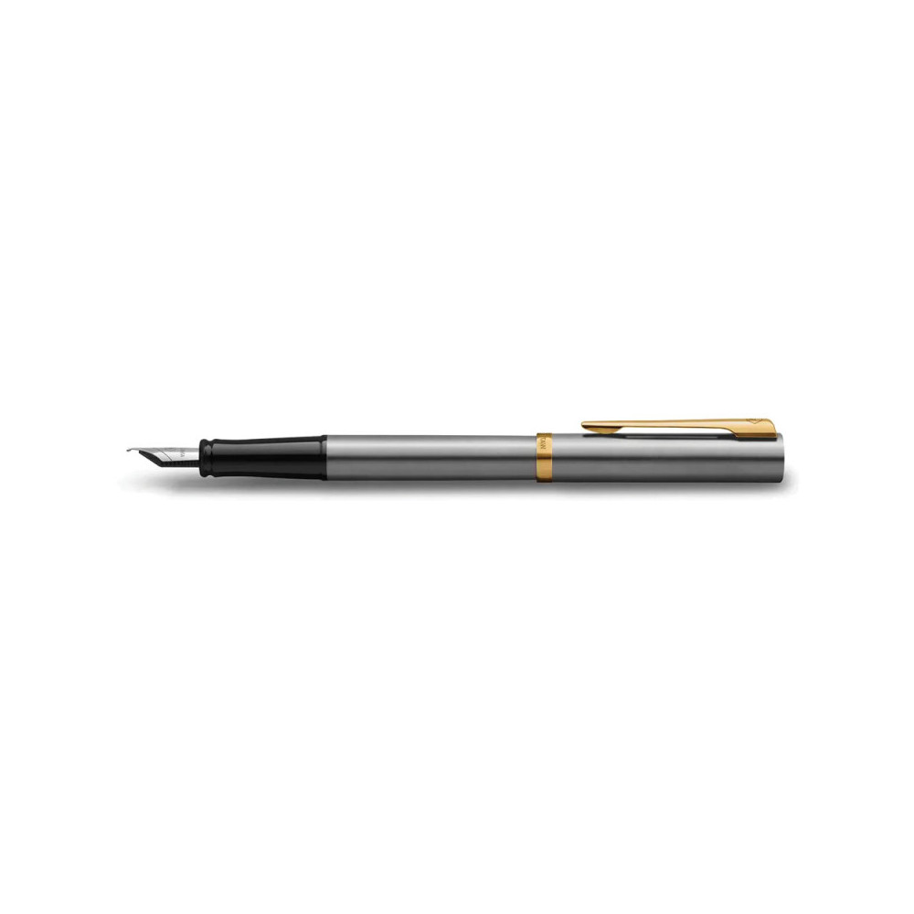 Fountain pen Impression with box - Waterman - Steel Gold Trim F