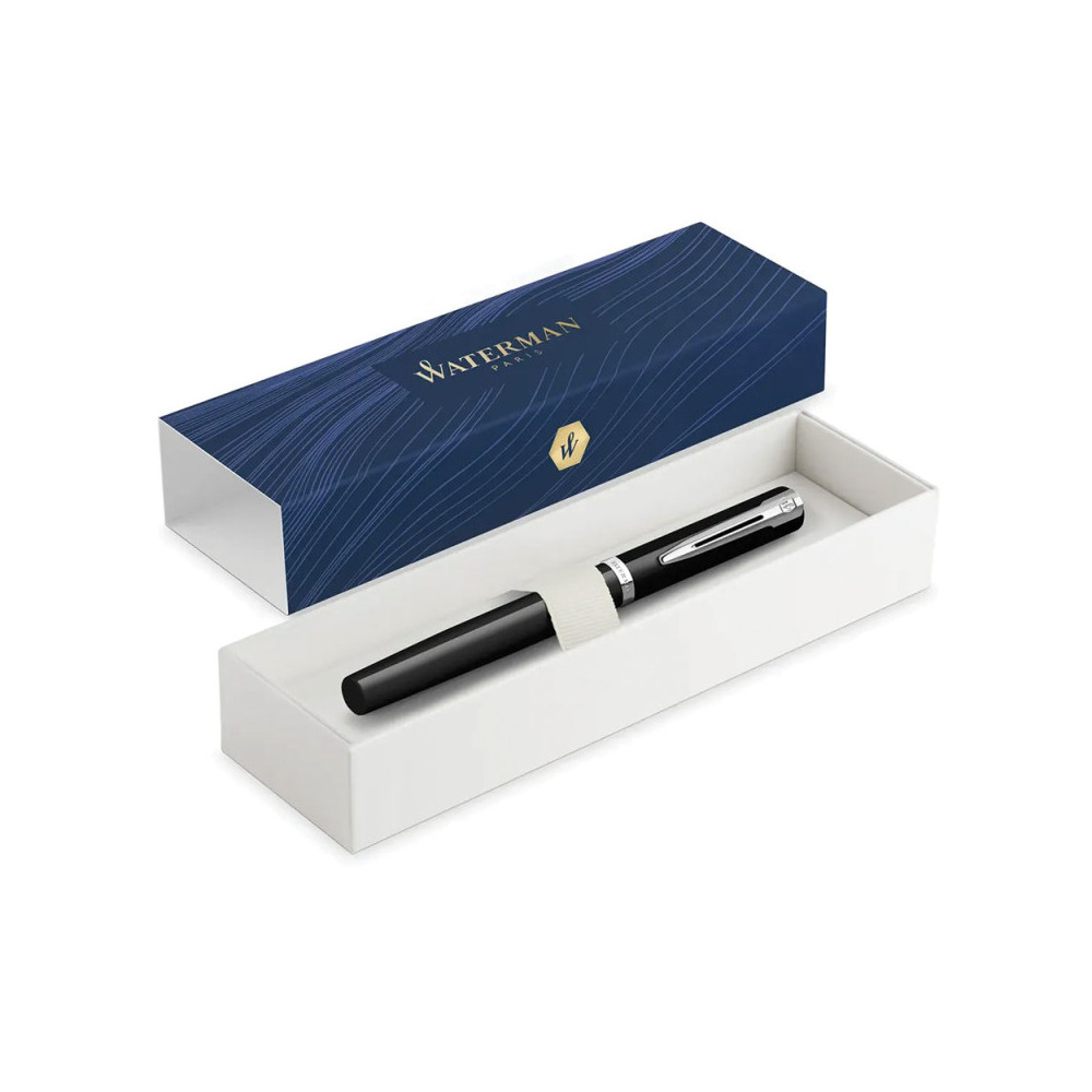 Fountain pen Impression with box - Waterman - Black Silver Trim F