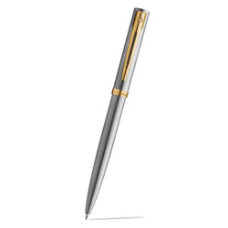 Ballpoint pen Impression with box - Waterman - Steel Gold Trim