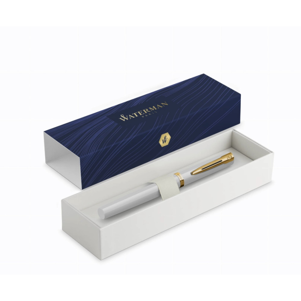 Fountain pen Impression with box - Waterman - White Gold Trim M