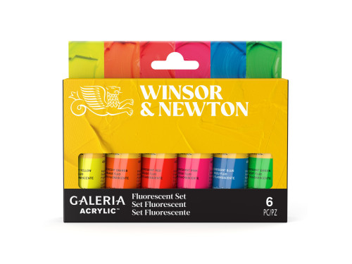Zestaw farb akrylowych Galeria Fluorescent Set - Winsor & Newton - 6 x 20 ml