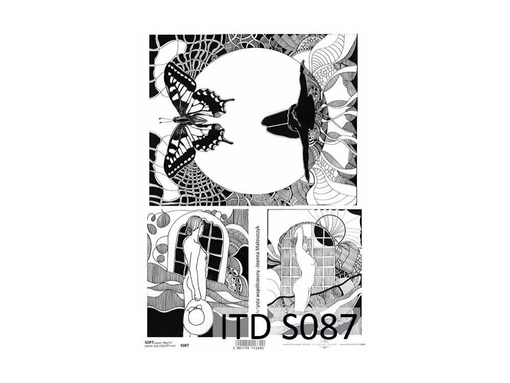 Papier do decoupage A4 - ITD Collection - soft, S087