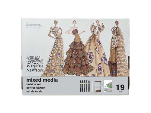 Zestaw artystyczny Mixed Media Fashion - Winsor & Newton - 19 pcs