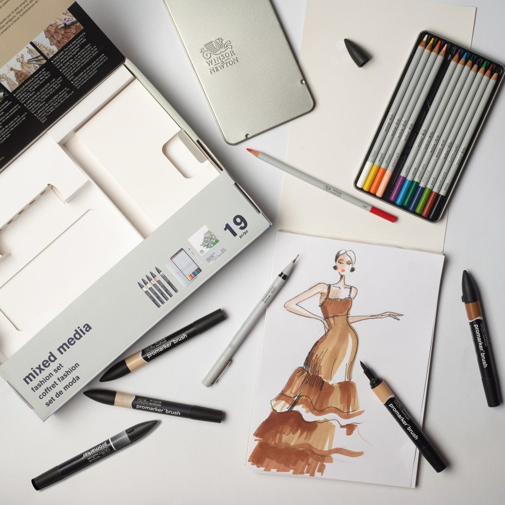 Zestaw artystyczny Mixed Media Fashion - Winsor & Newton - 19 pcs