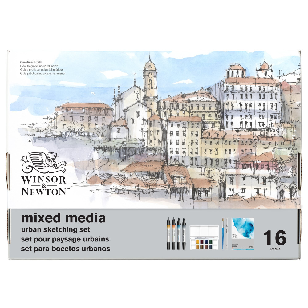 Zestaw artystyczny Mixed Media Urban Sketching - Winsor & Newton - 16 pcs