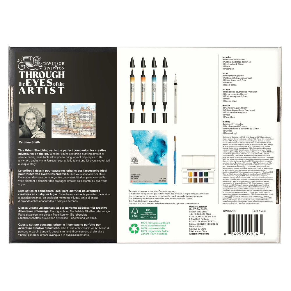 Mixed Media Urban Sketching Set - Winsor & Newton - 16 pcs