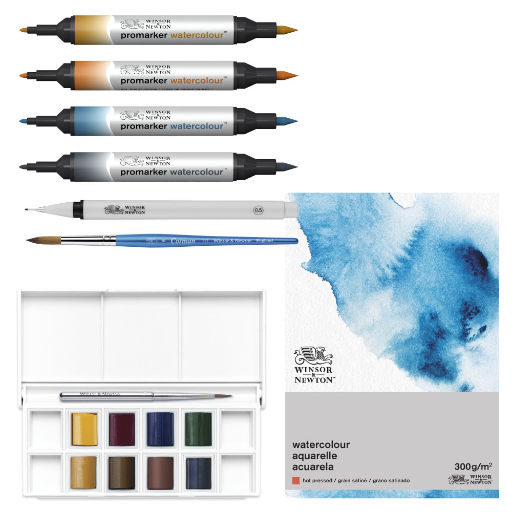 Mixed Media Urban Sketching Set - Winsor & Newton - 16 pcs
