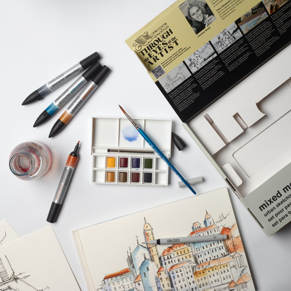 Zestaw artystyczny Mixed Media Urban Sketching - Winsor & Newton - 16 pcs