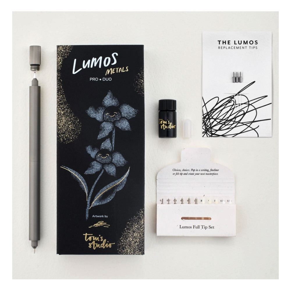 Lumos Pro Duo fineliner - Tom’s Studio - Titanium