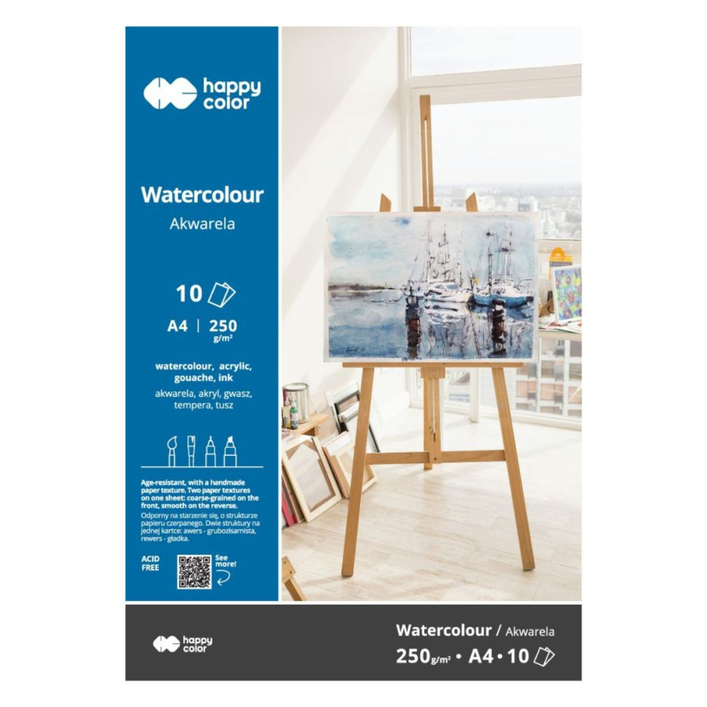 Blok akwarelowy A4 - Happy Color - 250 g, 10 ark.