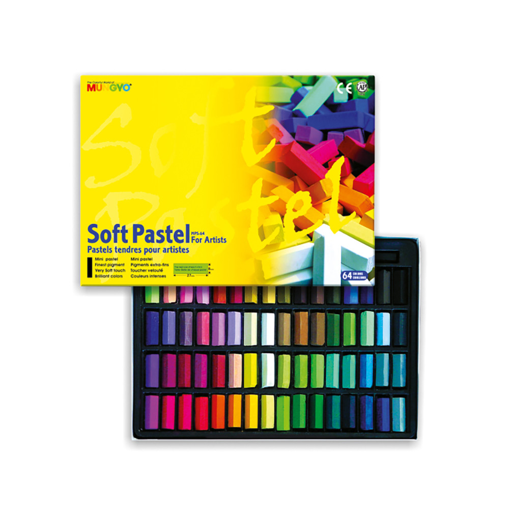 Set of dry mini Soft Pastels - Mungyo - 64 pcs