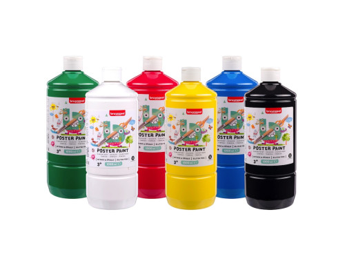 Zestaw farb plakatowych - Bruynzeel - 6 x 1000 ml
