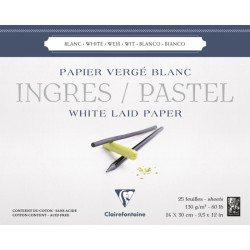 Ingres Pastel paper pad - Clairefontaine - 24 x 30 cm 130 g 25 sheets