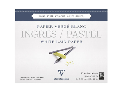 Papier do pasteli suchych Ingres - Clairefontaine - 24 x 30 cm 130 g 25 ark.