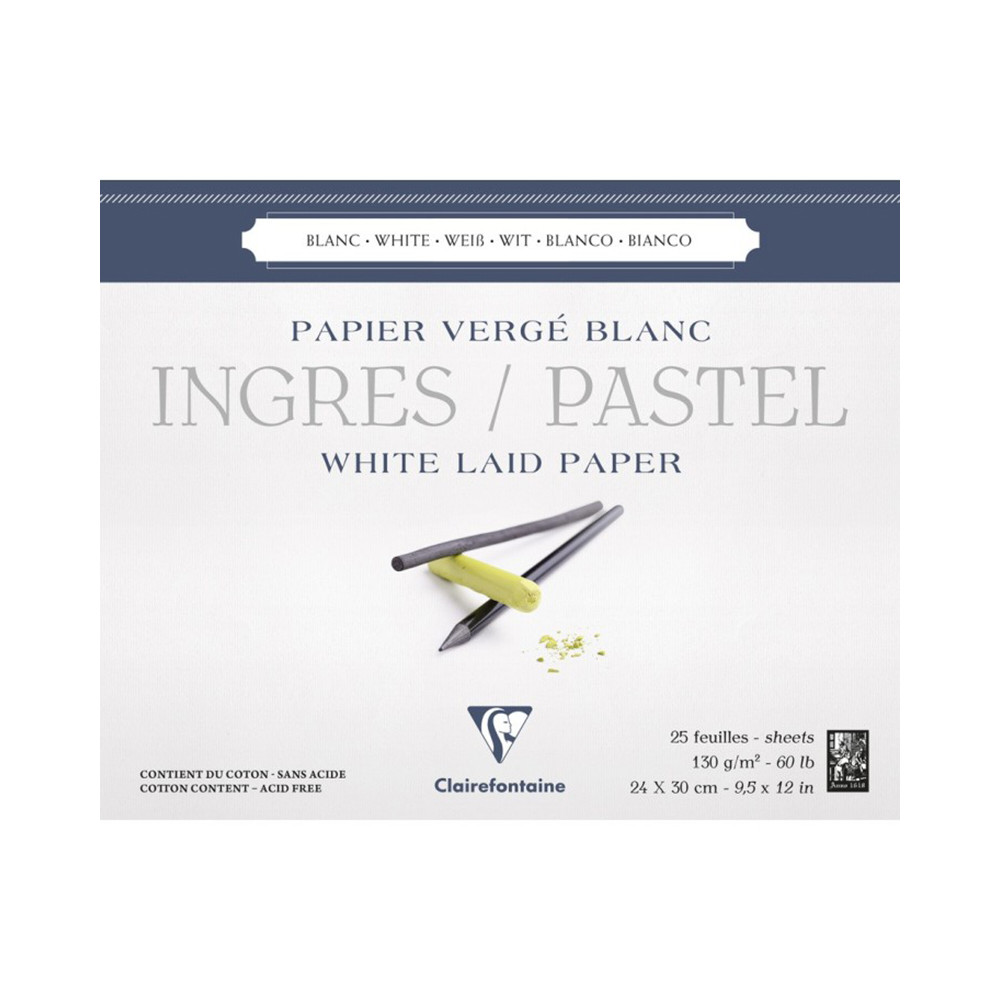 Papier do pasteli suchych Ingres - Clairefontaine - 24 x 30 cm 130 g 25 ark.