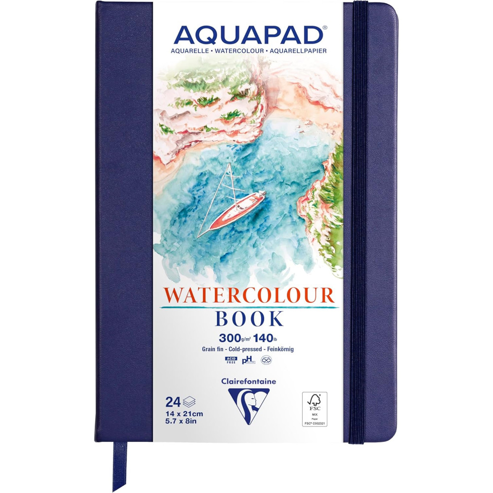 Aquapad Watercolour Book 14 x 21 cm - Clairefontaine - 300 g 24 sheets