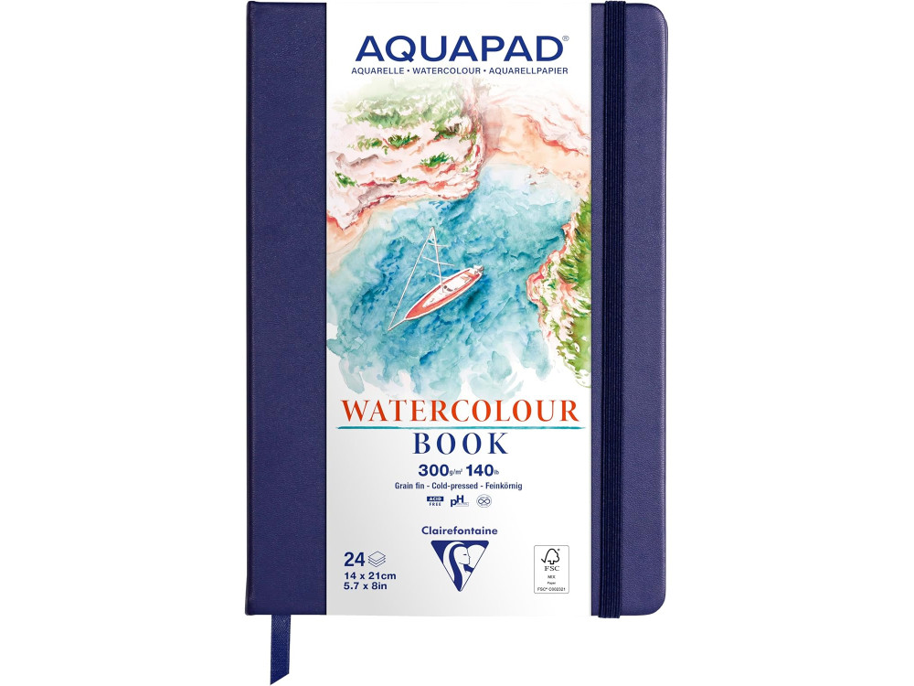 Szkicownik Aquapad Watercolour Book 14 x 21 cm - Clairefontaine - 300 g 24 ark.