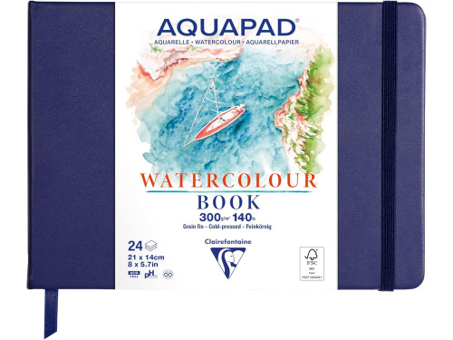 Aquapad Watercolour Book 21 x 14 cm - Clairefontaine - 300 g 24 sheets