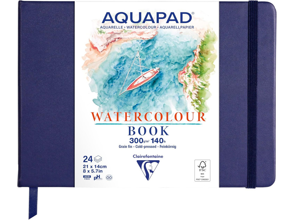 Szkicownik Aquapad Watercolour Book 21 x 14 cm - Clairefontaine - 300 g 24 ark.