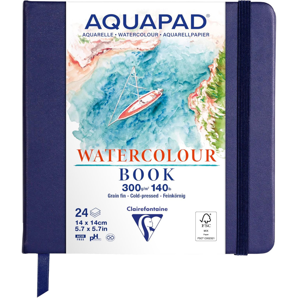 Aquapad Watercolour Book 14 x 14 cm - Clairefontaine - 300 g 24 sheets