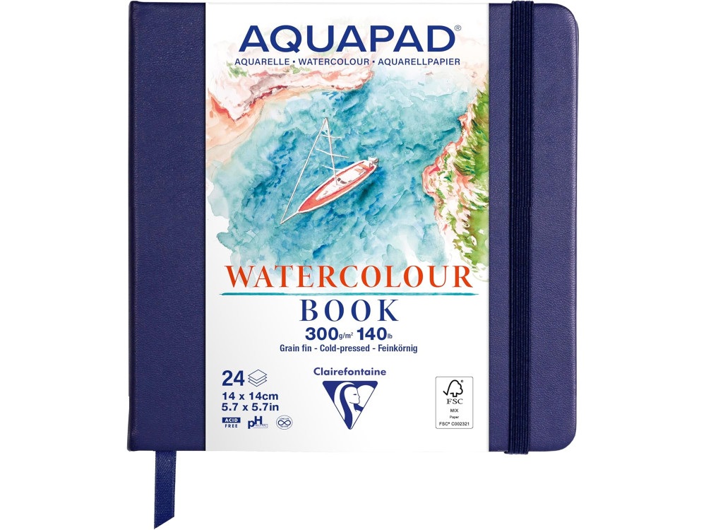 Szkicownik Aquapad Watercolour Book 14 x 14 cm - Clairefontaine - 300 g 24 ark.