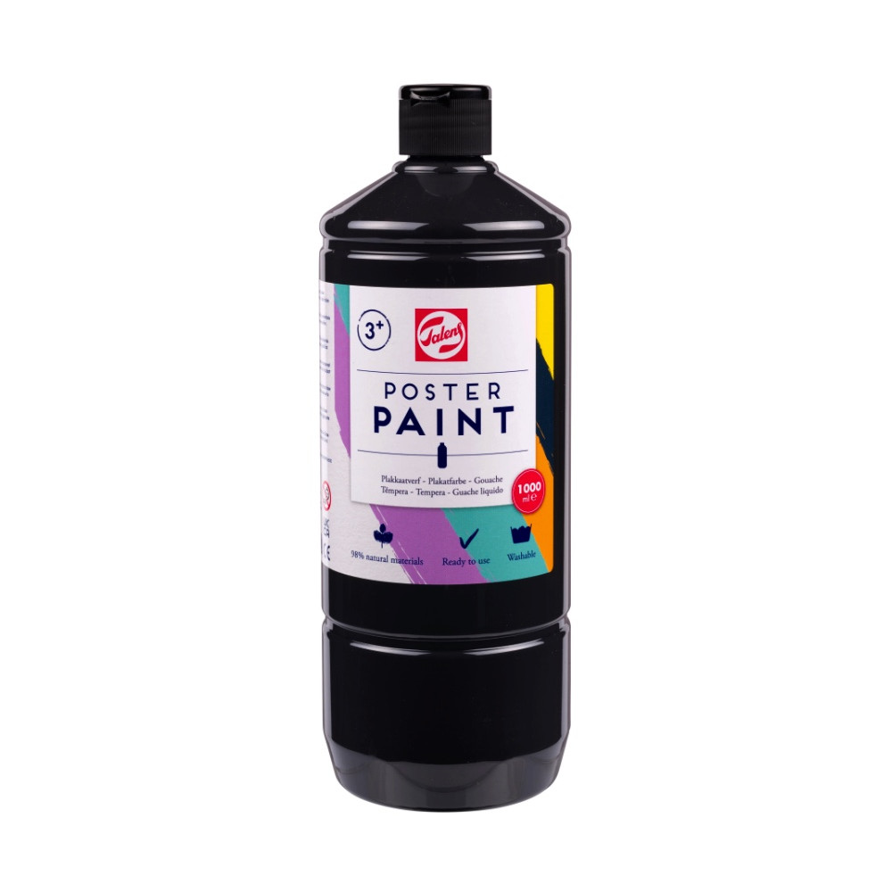 Farba szkolna plakatowa - Talens - Black 1000 ml