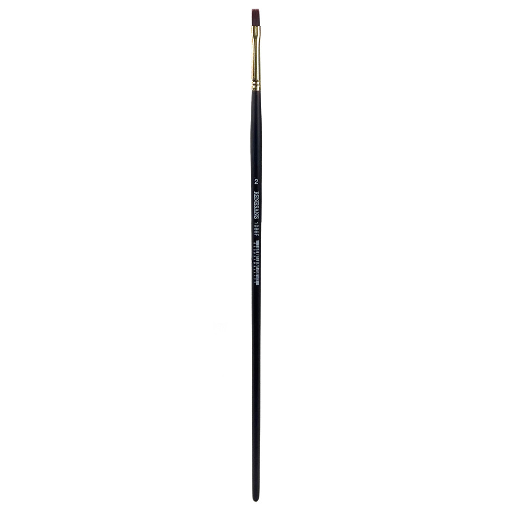 Flat synthetic 1086F series brush - Renesans - no. 2