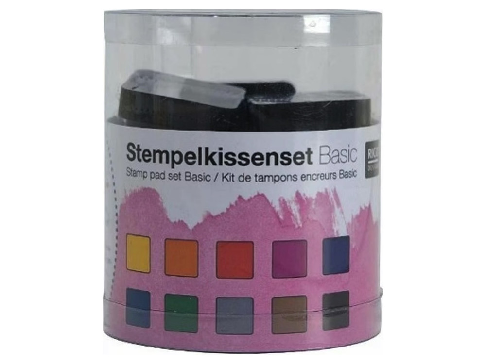 Zestaw poduszek z tuszem do stempli - Rico Design - 10 szt.