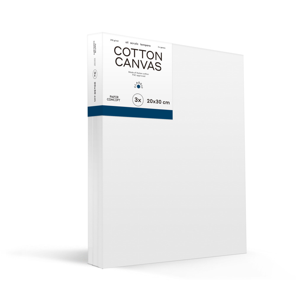 Cotton stretched canvases Classic - PaperConcept - 20 x 30 cm 3 pcs