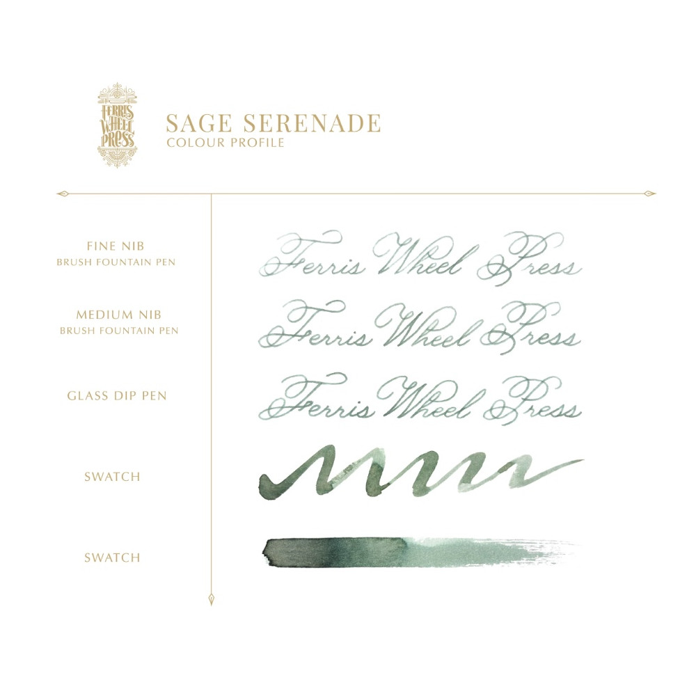 Calligraphy ink - Ferris Wheel Press - Sage Serenade 38 ml