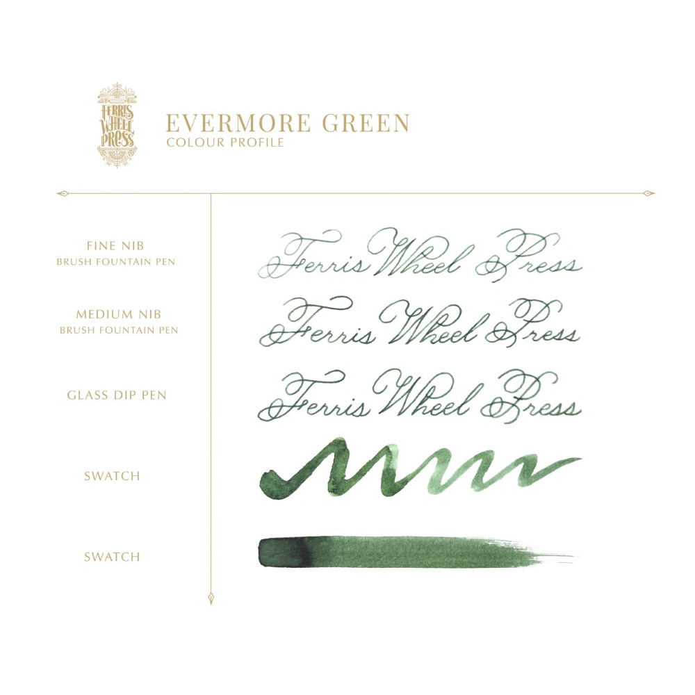 Calligraphy ink - Ferris Wheel Press - Evermore Green 38 ml