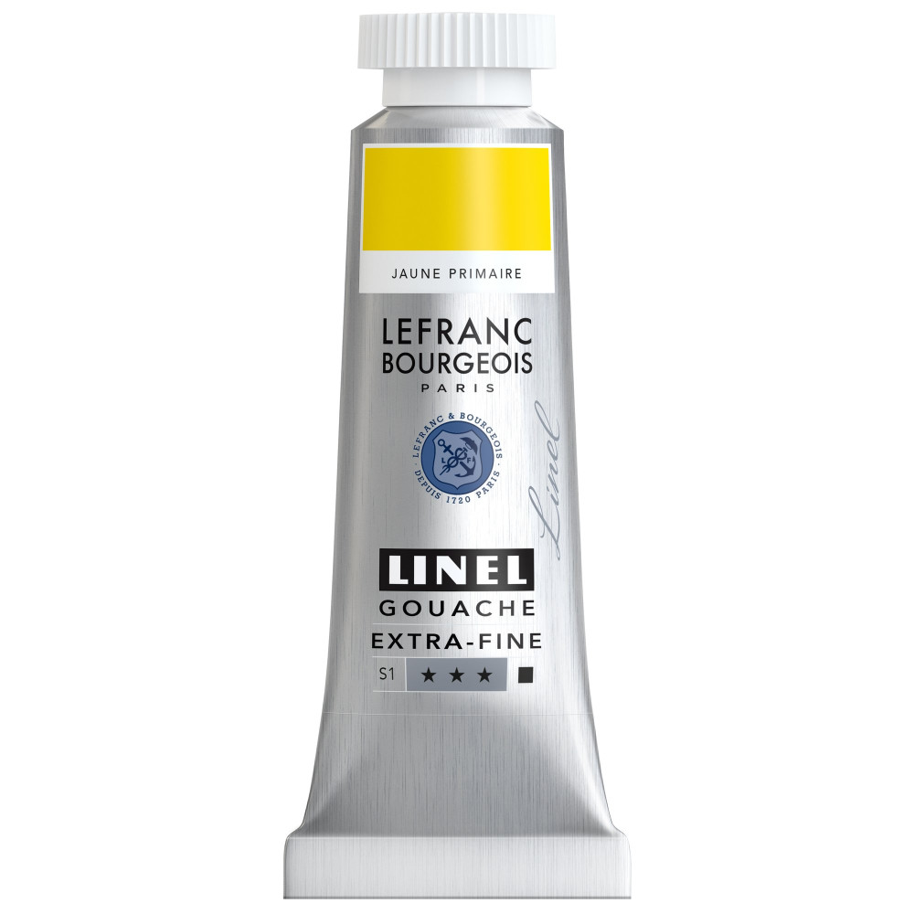 Linel gouache paint - Lefranc & Bourgeois - Primary Yellow 14 ml