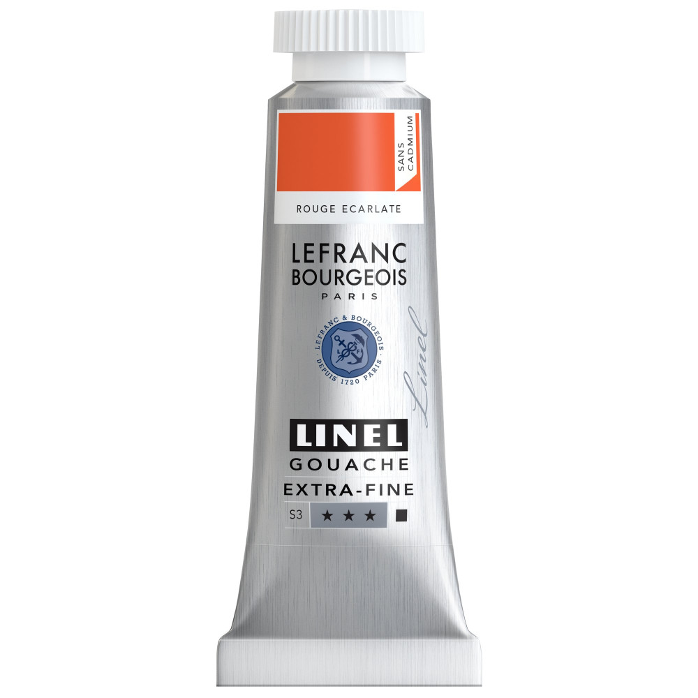 Linel gouache paint - Lefranc & Bourgeois - Cadmium Free Red Scarlet 14 ml