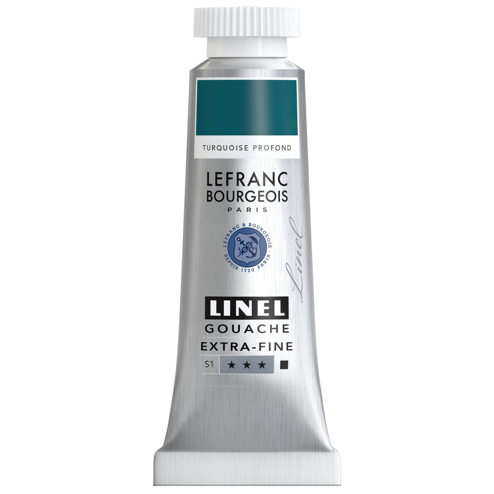 Linel gouache paint - Lefranc & Bourgeois - Turquoise Deep 14 ml