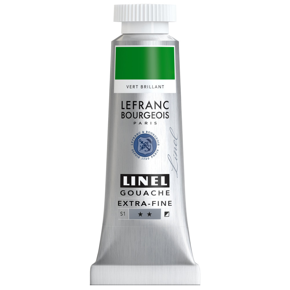 Linel gouache paint - Lefranc & Bourgeois - Brilliant Green 14 ml