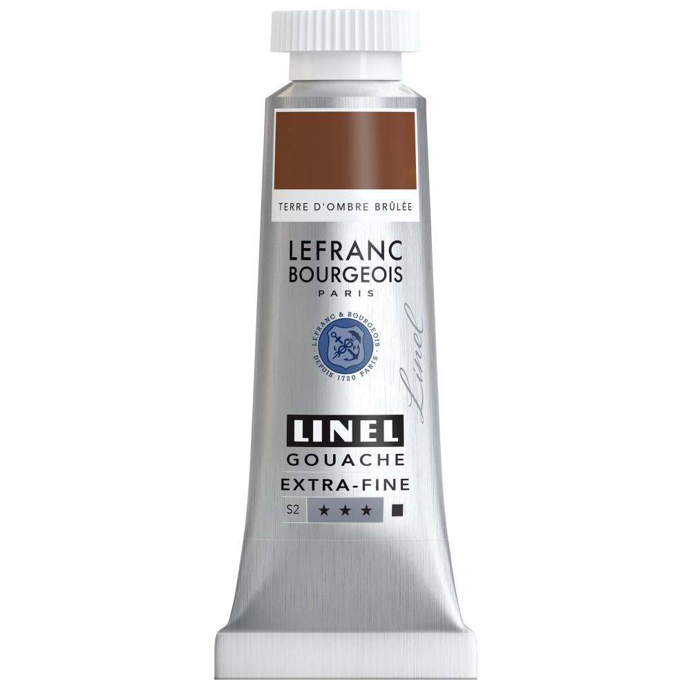 Farba gwasz Linel - Lefranc & Bourgeois - Burnt Umber 14 ml