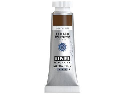 Linel gouache paint - Lefranc & Bourgeois - Van Dyck Brown 14 ml