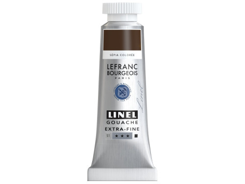 Linel gouache paint - Lefranc & Bourgeois - Warm Sepia 14 ml
