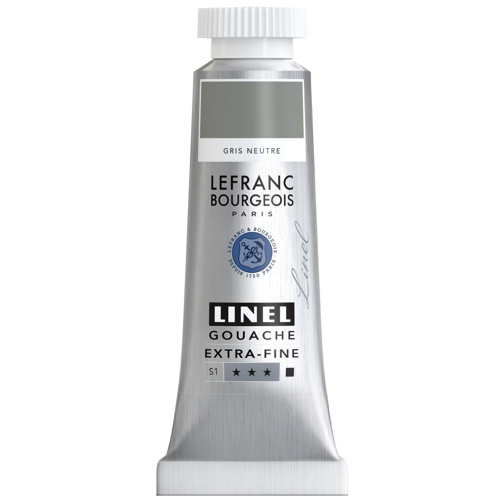 Linel gouache paint - Lefranc & Bourgeois - Neutral Grey 14 ml