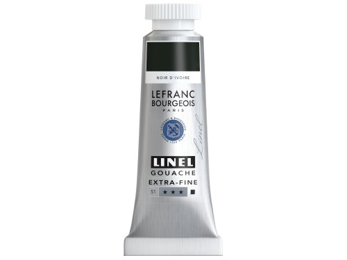 Farba gwasz Linel - Lefranc & Bourgeois - Ivory Black 14 ml
