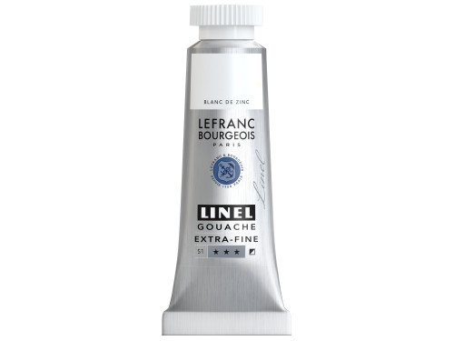 Linel gouache paint - Lefranc & Bourgeois - Zinc White 14 ml