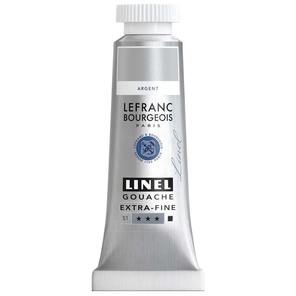Farba gwasz Linel - Lefranc & Bourgeois - Silver 14 ml